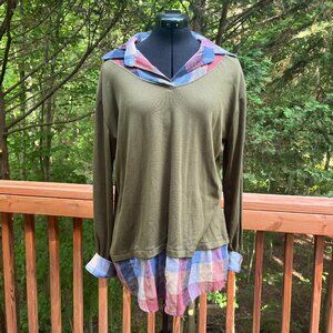 Oyamiki Army Green Combo Sweater